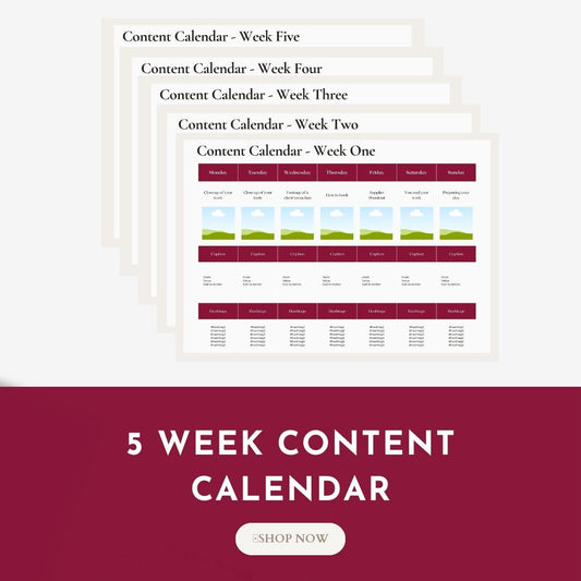 5 Week Content Calendar